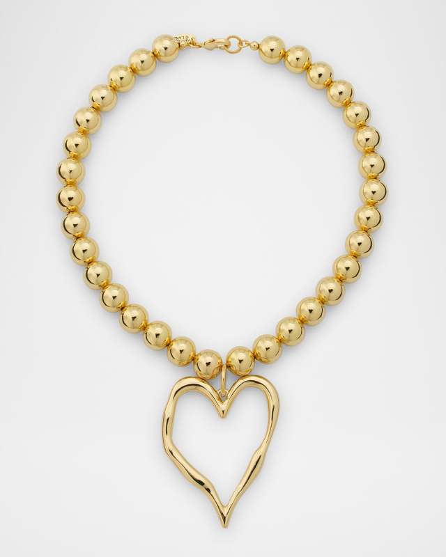 Heart Ball Beaded Pendant Necklace